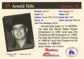 1991 Rodeo America Set B #69 Arnold Felts Back